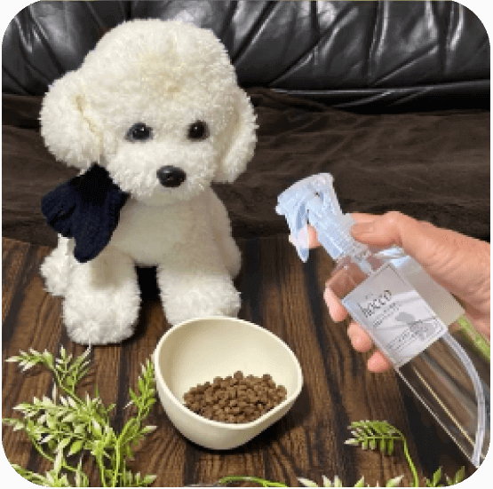 「hocco」は生きた乳酸菌を手軽に与えられる食べられるスプレータイプのペット用サプリ